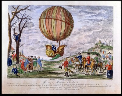 El segundo ascenso en el campo de Nesle por Jacques Charles (1746-1823) el 1 de diciembre de 1783 de Claude Louis Desrais